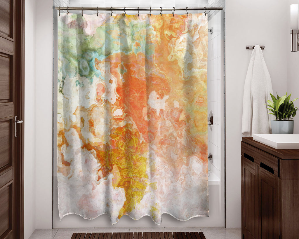 Abstract shower curtain, contemporary bathroom decor