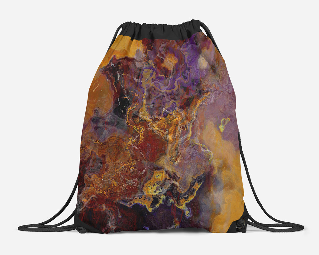 Drawstring Gym Bag, Abstract Art Lined Sling Bag, Backpack School Bag