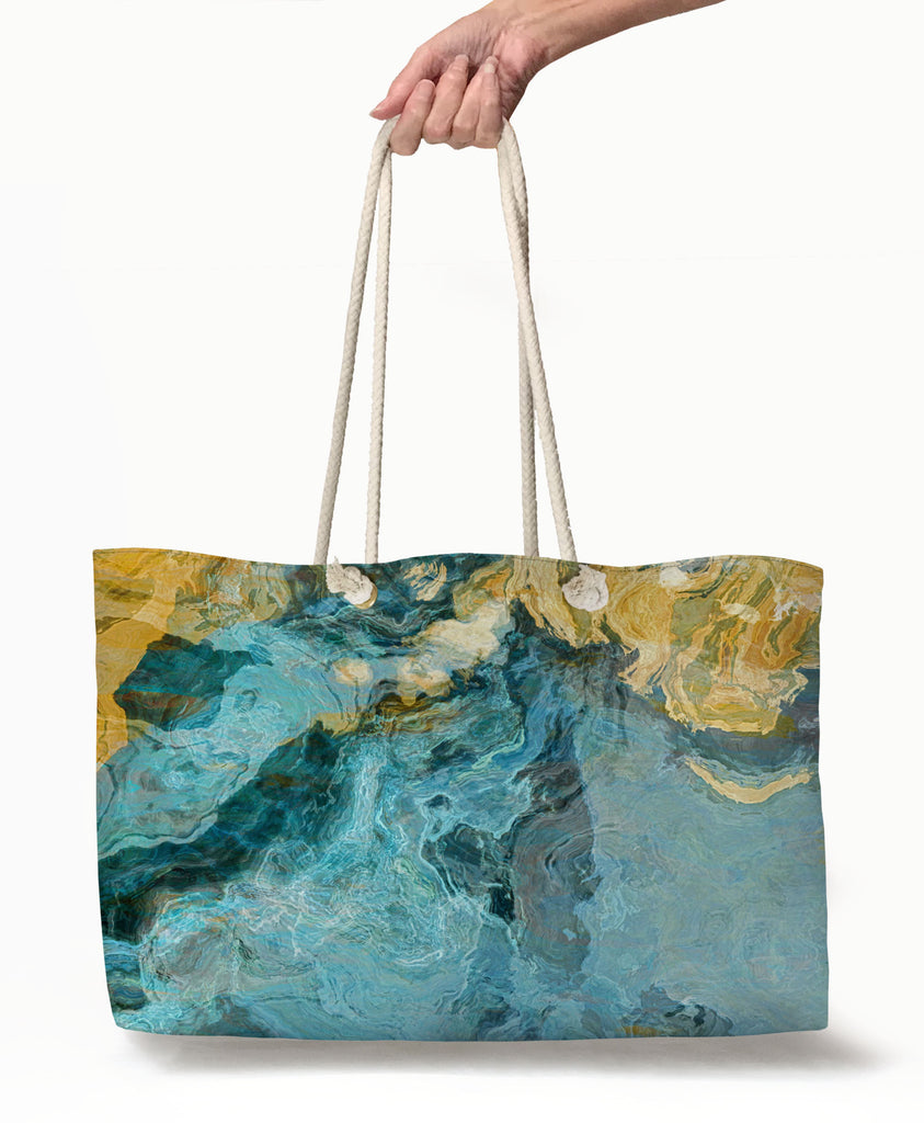 Oversized Rope Handle Tote Bag, Lined Beach Bag, Large Vacation Tote