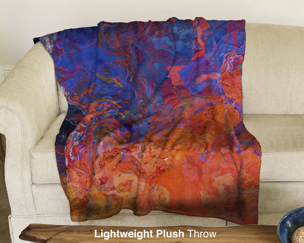 Abstract Art Blanket Throw, 50x60 and 60x80 Plush or Sherpa Fleece