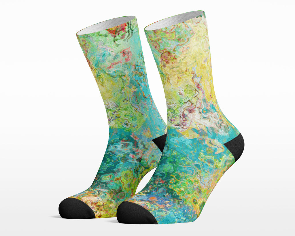 Abstract Art Crew Socks for Men and Women, Colorful Unique Comfy Socks