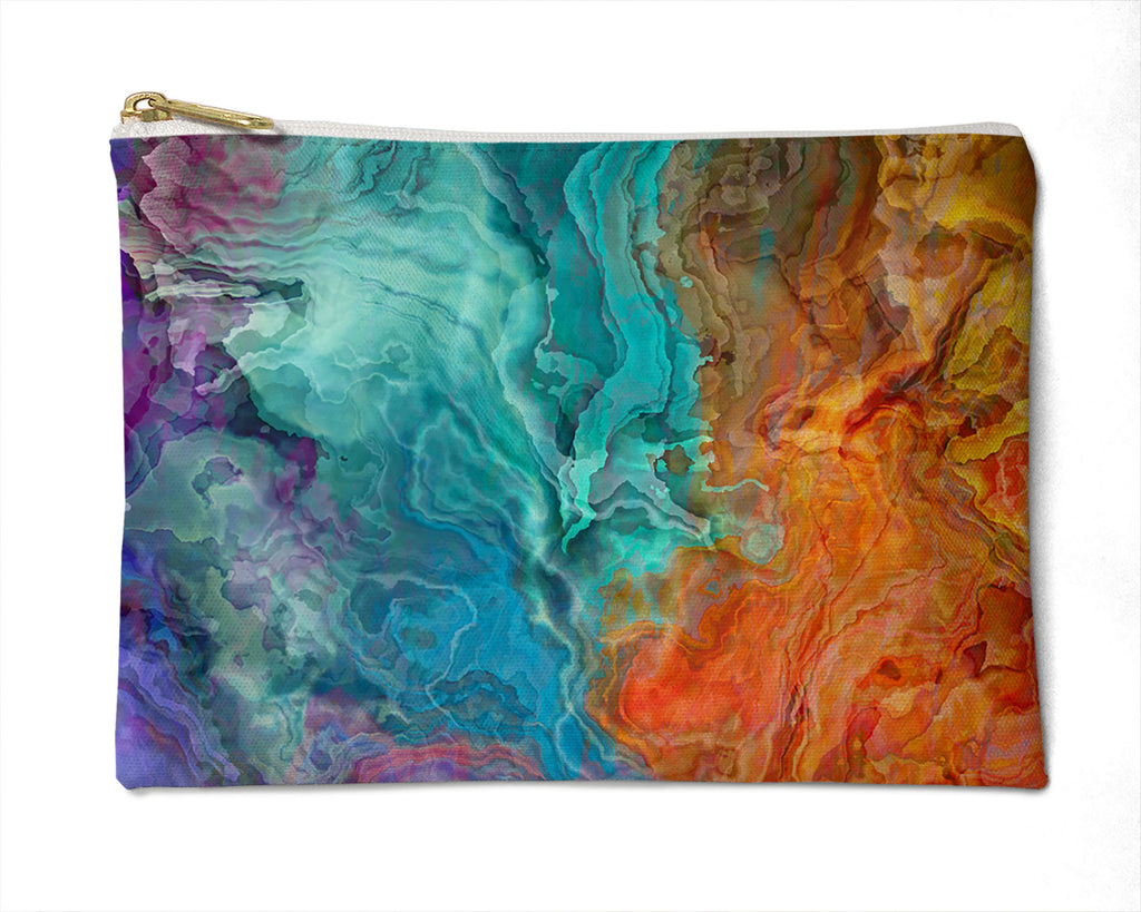 Makeup Bag, Pencil Case, Cosmetic Bag Abstract Art, rainbow colors