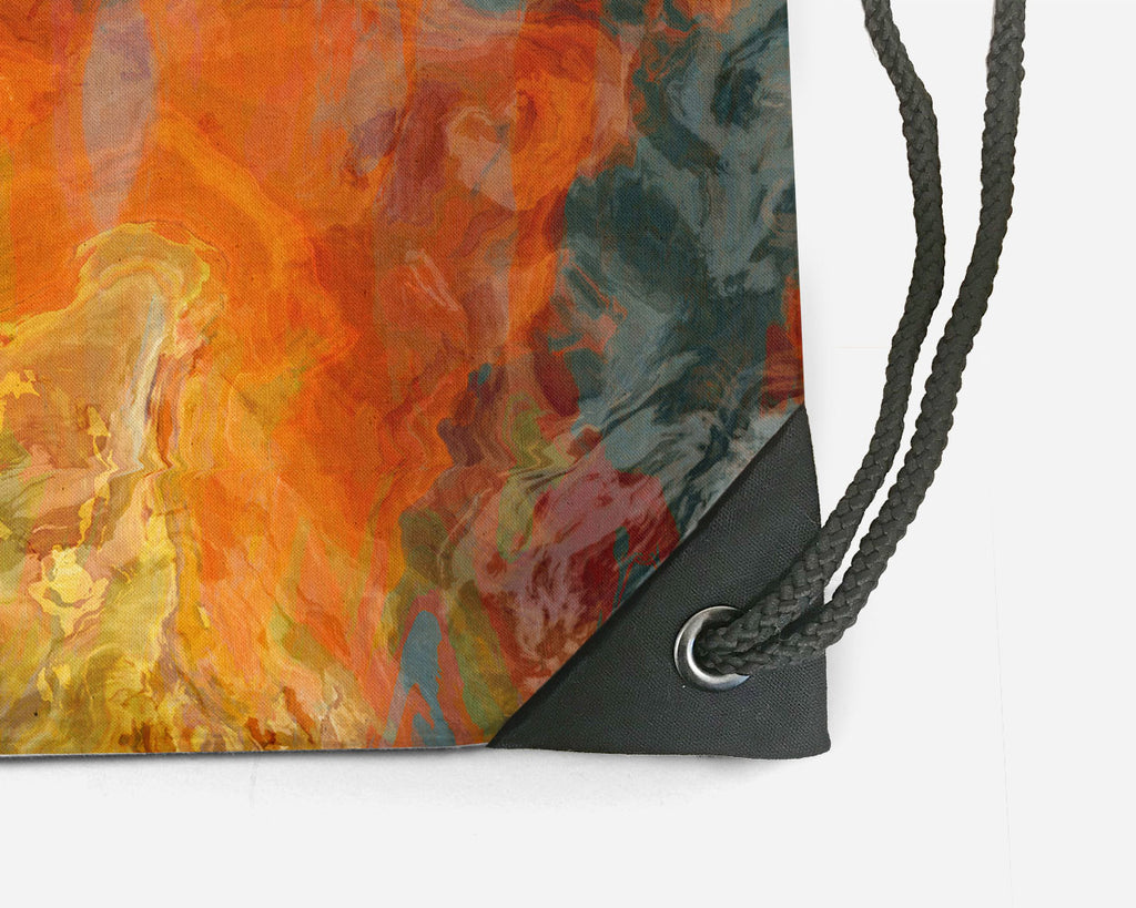Drawstring Sling Bag, Electric Illusion