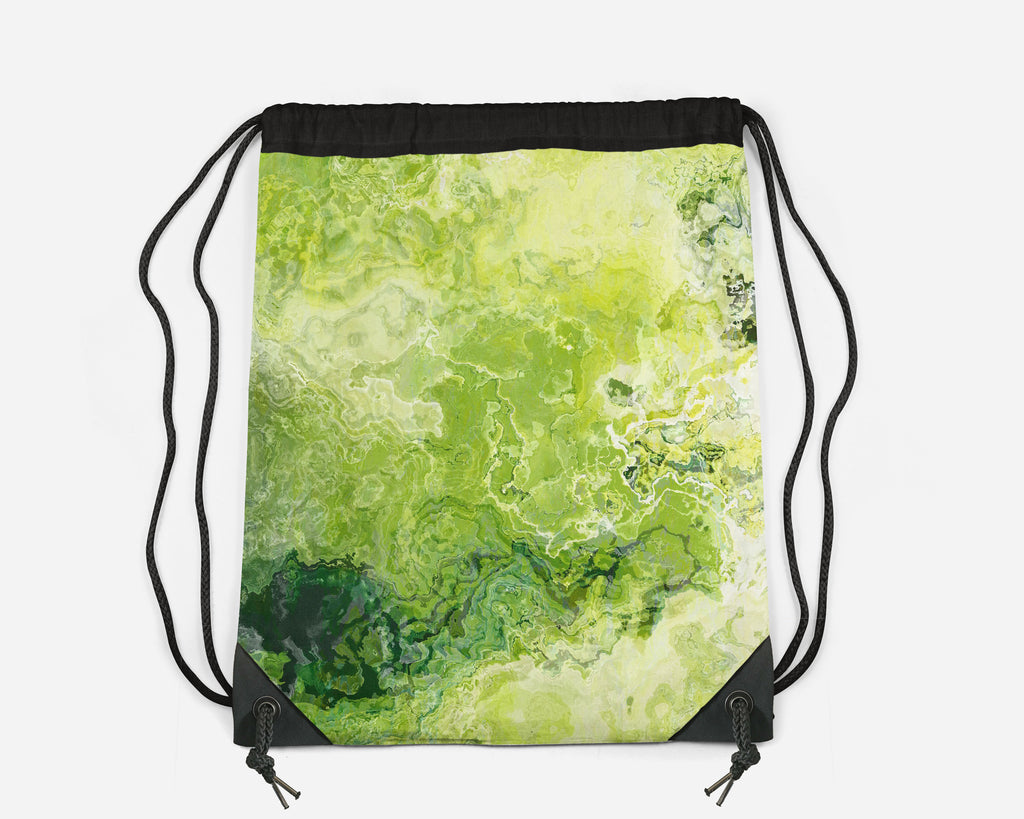 Drawstring Sling Bag, Green Daze