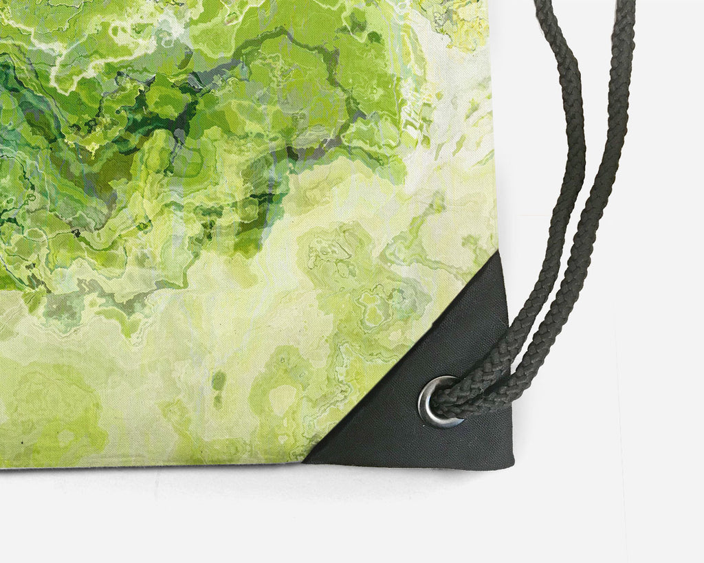 Drawstring Sling Bag, Green Daze