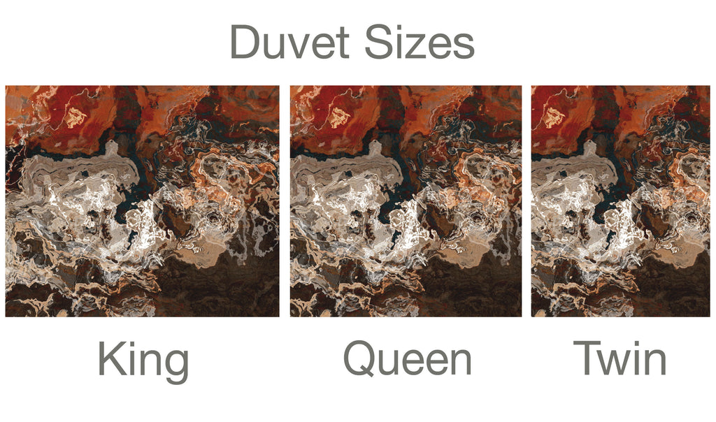King, Queen or Twin Duvet Cover, Hammered Copper
