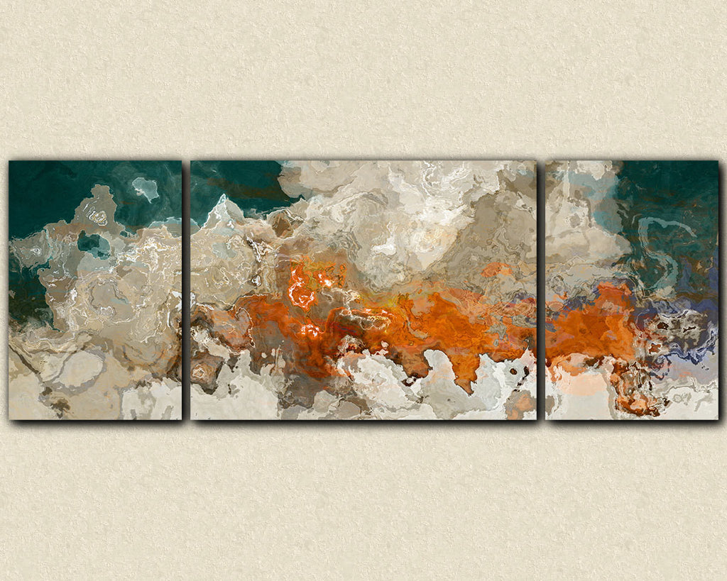 Extra Large Triptych Abstract Art 30X80 To 34X90 Canvas Print
