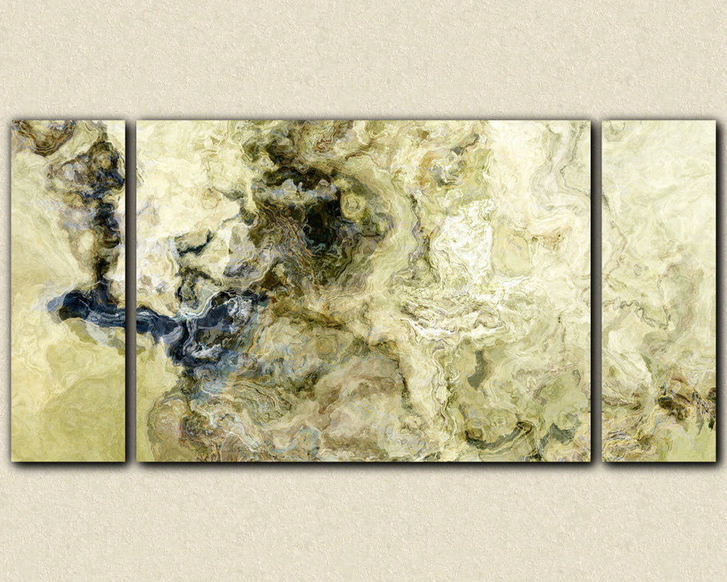 Oversize triptych abstract expressionism art gallery wrap canvas print