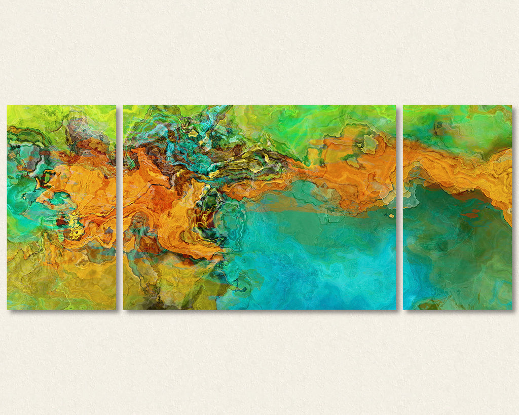 Abstract art triptych canvas print, 30x72 to 40x90