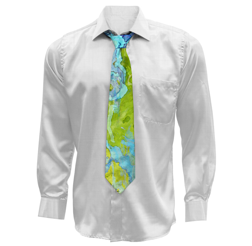 Contemporary Mens Necktie with abstract art